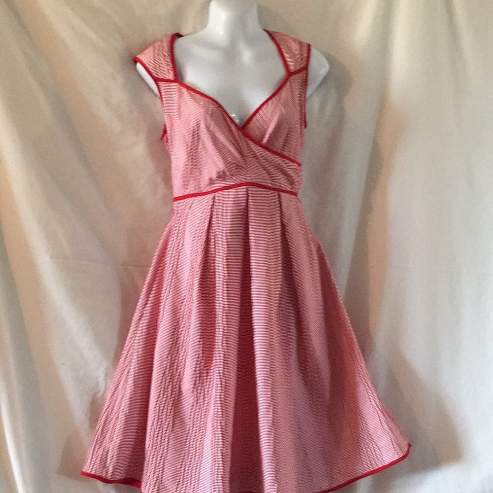 London times red & white striped dress 4